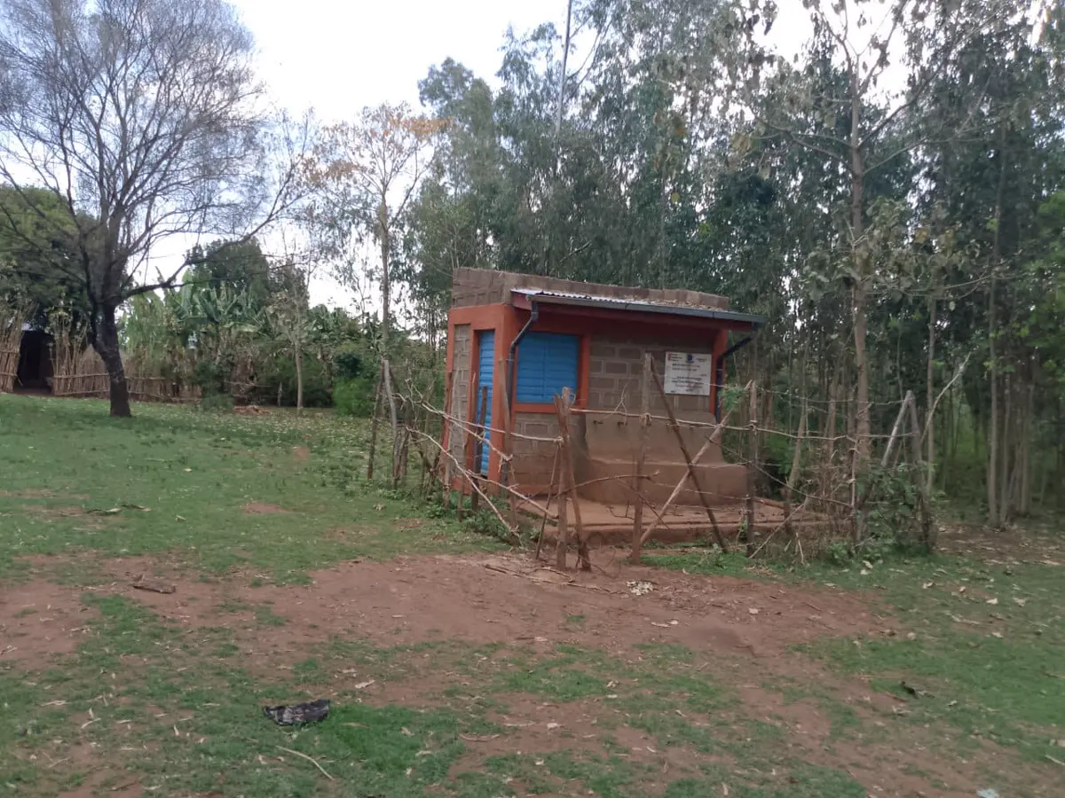 Completed pump house in a rural setting